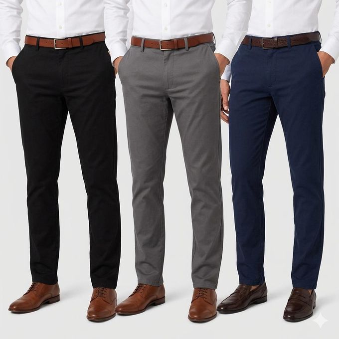 3 Pack Men Trousers Office Business Work